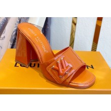 Louis Vuitton Heel 8.5cm Shake Mules in Patent calf leather Orange 2023
