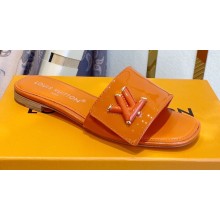 Louis Vuitton Shake Flat Mules in Patent calf leather Orange 2023