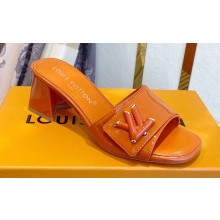 Louis Vuitton Heel 5.5cm Shake Mules in Patent calf leather Orange 2023