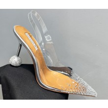 Aquazzura Heel 8.5cm PVC Yes Darling Crystal Slingback Pumps Silver 2023