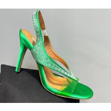 Aquazzura Heel 10.5cm Izzy Plexi Sandals Green 2023