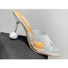 Aquazzura Heel 8.5cm Plexi Yes Darling Crystal Mules Silver 2023