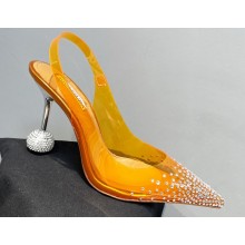 Aquazzura Heel 8.5cm PVC Yes Darling Crystal Slingback Pumps Yellow 2023