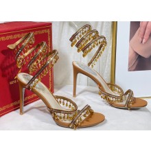 Rene Caovilla Heel 9.5cm Chandelier Crystal Jewel Sandals 07