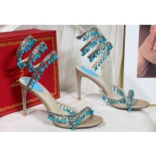 Rene Caovilla Heel 9.5cm Chandelier Crystal Jewel Sandals 10