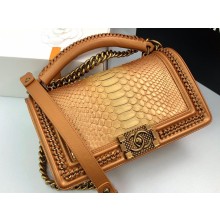 Chanel Chain Boy Flap Medium Bag In Python 01 2023
