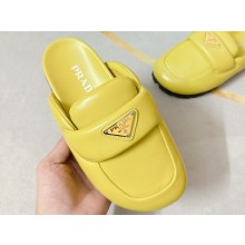 Prada Soft padded nappa leather sabots 1S084N Yellow 2023