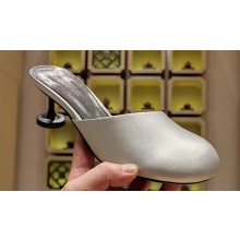 Balenciaga Heel 4.5cm Round toe Mules Silver 2023