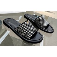 JW Anderson Bumper-tube Leather Slides Crystals Black 2023