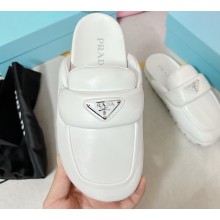 Prada Soft padded nappa leather sabots 1S084N White 2023