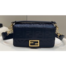 Fendi Nappa Leather Medium Baguette Bag Roayl Blue 2023