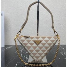 Prada Embroidered fabric Mini bag 1BC543 Apricot 2023