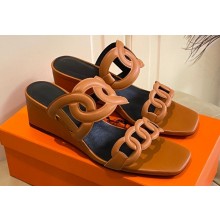 Hermes Figari 55 sandals with Chaine d'Ancre straps Brown