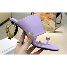 JW Anderson Gold chain link Heel 7.5cm Diamond Thong-Toe Leather Sandals Lilac 2023