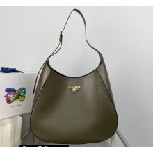 Prada Cleo leather shoulder Bag 1BC181 Dark Green 2023