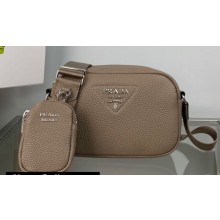 Prada leather shoulder Bag 1BH182 Gray 2023