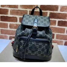 Gucci Backpack bag with Interlocking G 674147 Denim Black 2023