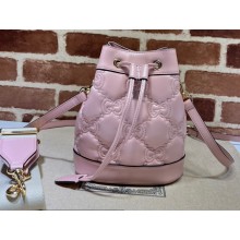 Gucci GG Matelassé bucket bag 728231 Pink
