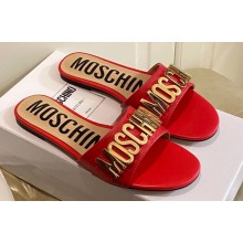 Moschino Metal Logo flat sandals Red 2023