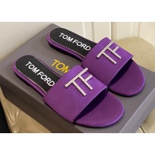TOM FORD TF Satin slide sandals Purple 2023