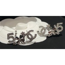 Chanel Stud Earrings in Metal & Strass. Silver & Crystal ABA432 2023