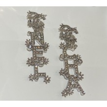 Chanel Pendant Earrings in Metal & Strass. Silver & Crystal ABA428 2023