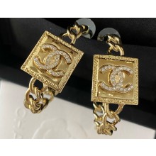 Chanel Hoop Earrings in Metal & Strass. Gold & Crystal ABA230 2023