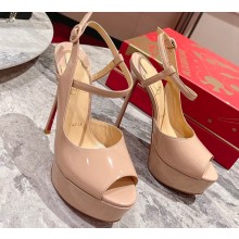 Christian Louboutin Heel 15cm Platform Jenlove Alta Open-toe pumps Patent Nude