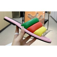JW Anderson Bumper-tube Leather Slides Padded tubular Pink/Green/Red/Yellow 2023