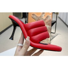 JW Anderson Heel 9cm Bumper-tube Leather Mules Padded tubular Red 2023