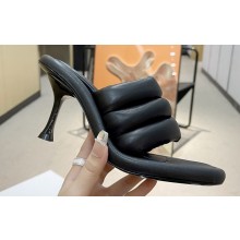 JW Anderson Heel 9cm Bumper-tube Leather Mules Padded tubular Black 2023