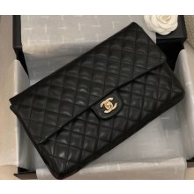 Chanel Maxi Clutch Bag in Lambskin Black 2023