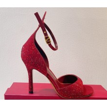 Valentino Suede Tan-Go sandals with Crystals 09 2023
