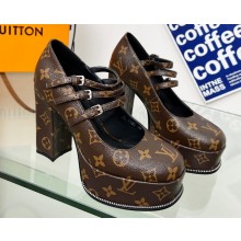 Louis Vuitton Heel 11.5cm Platform 4.5cm Fame Pumps in Monogram Canvas 2023