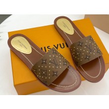 Louis Vuitton Studs Lock It Flat Mules Brown 2023