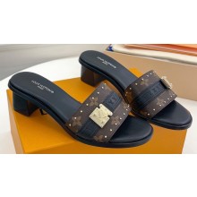 Louis Vuitton Studs Lock It Mules with Strap and Lock Black 2023