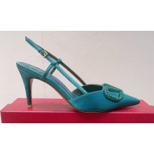 Valentino Satin Crystals VLogo Signature slingback pumps 06 2023