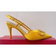 Valentino Satin Crystals VLogo Signature slingback pumps 09 2023