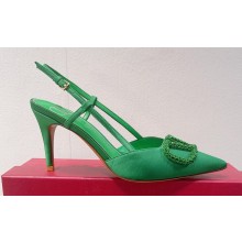 Valentino Satin Crystals VLogo Signature slingback pumps 14 2023
