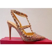 Valentino Satin Rockstud pumps with Crystals 01 2023