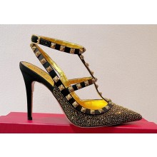 Valentino Satin Rockstud pumps with Crystals 06 2023