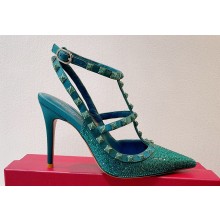 Valentino Satin Rockstud pumps with Crystals 08 2023