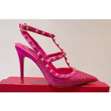 Valentino Satin Rockstud pumps with Crystals 09 2023