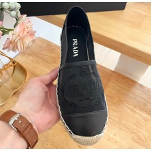 Prada Hemp Mesh and nappa leather Espadrilles Black 2023