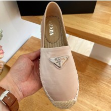 Prada triangle logo Satin Espadrilles Beige 2023