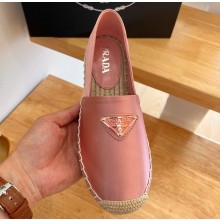 Prada triangle logo Satin Espadrilles Dusty Pink 2023