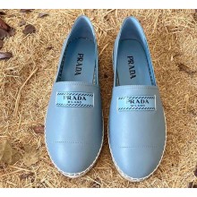 Prada Milano Nappa Leather Espadrilles Blue 2023