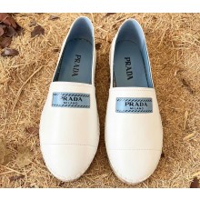 Prada Milano Nappa Leather Espadrilles White 2023
