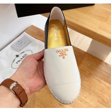 Prada Nappa Leather Espadrilles White/Black 2023