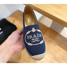Prada Hemp Espadrilles Fabric Dark Blue 2023